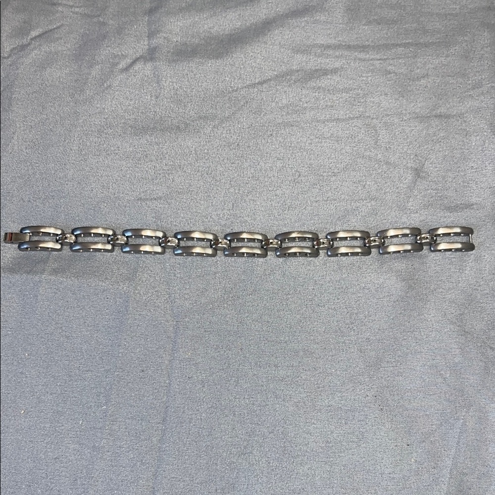 Silver Geometric Link Bracelet